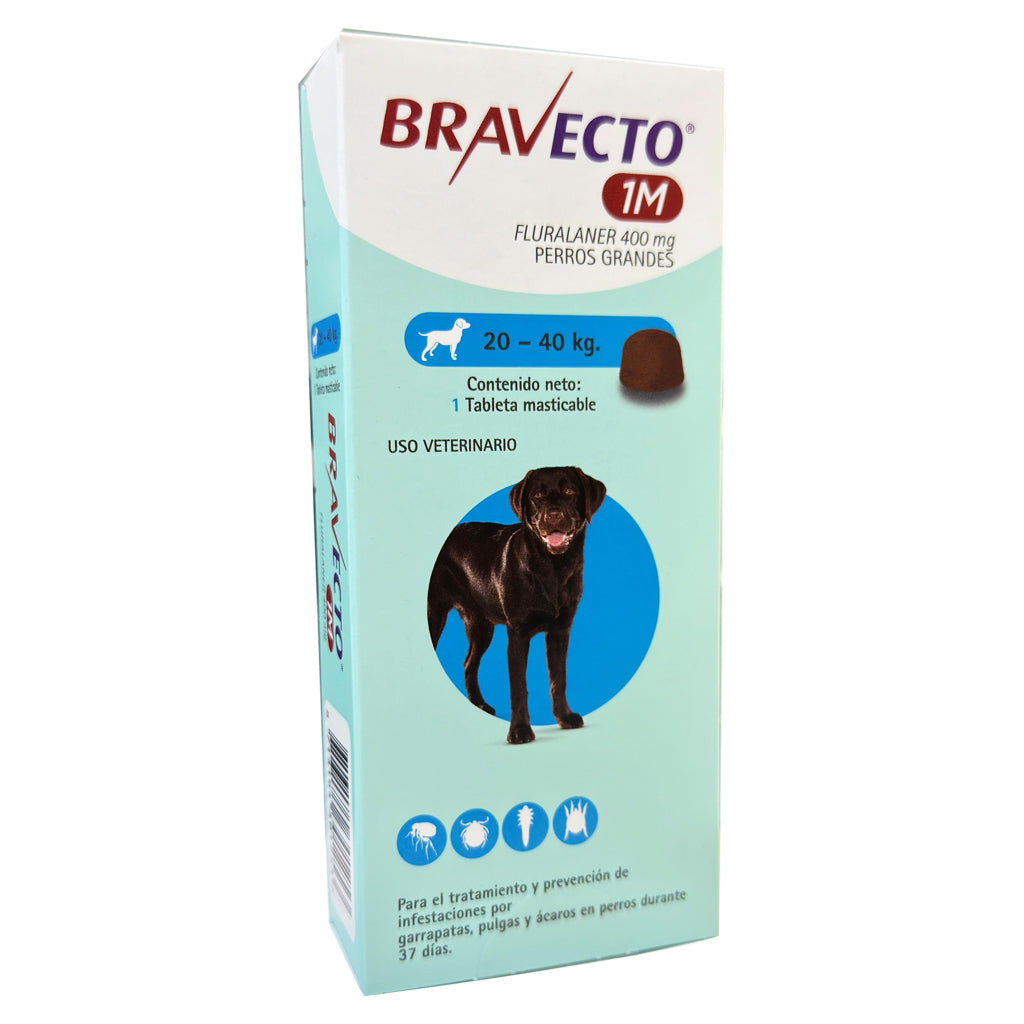 BRAVECTO 400 mg P/PERRO 1 TAB 1 MES PROTECCION