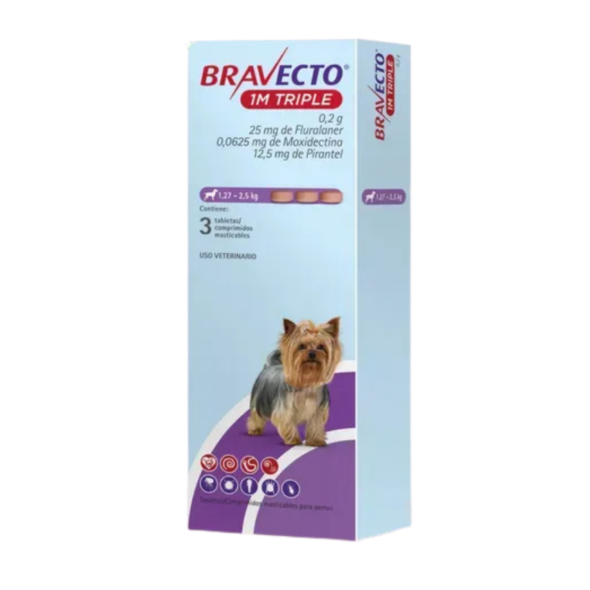 BRAVECTO 1M TRIPLE 25MG 3 TAB