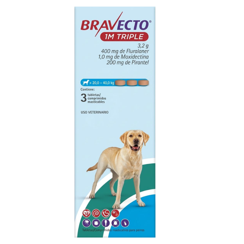 BRAVECTO 1M TRIPLE 400MG 3 TAB