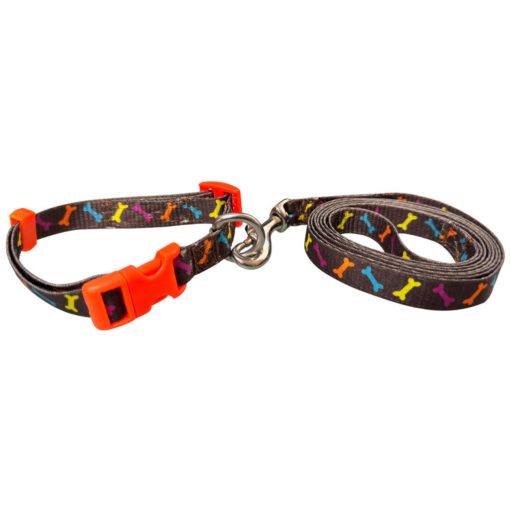 COLLAR CON CORREA #702 PARA PERRO CH 5/8" GRAFICOS