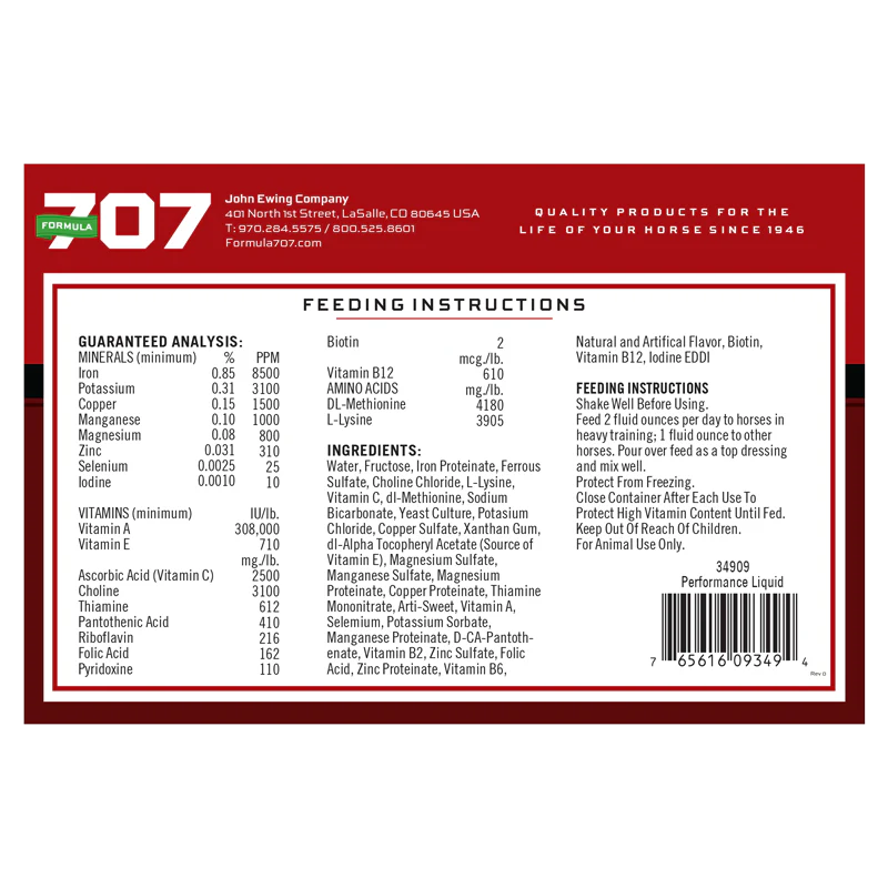 FORMULA 707 PERFORMANCE FORMULA LIQUIDA gl