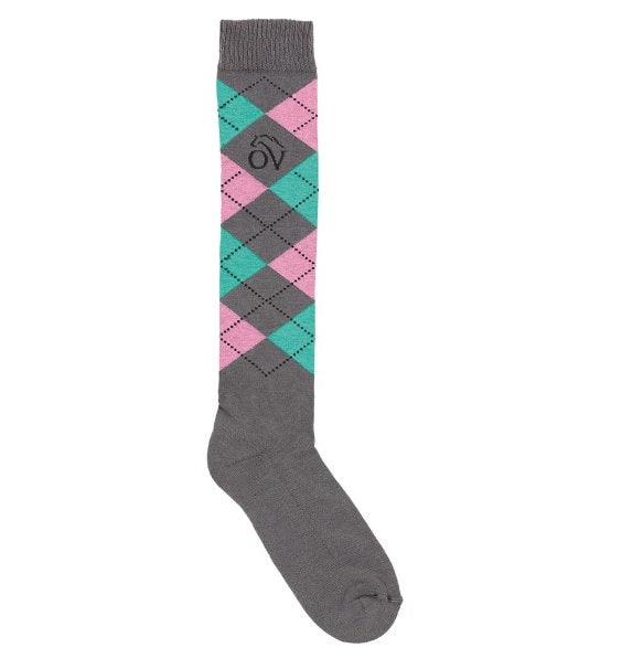 CALCETINES #470504 GRIS/AQUA/ROSA 8-10