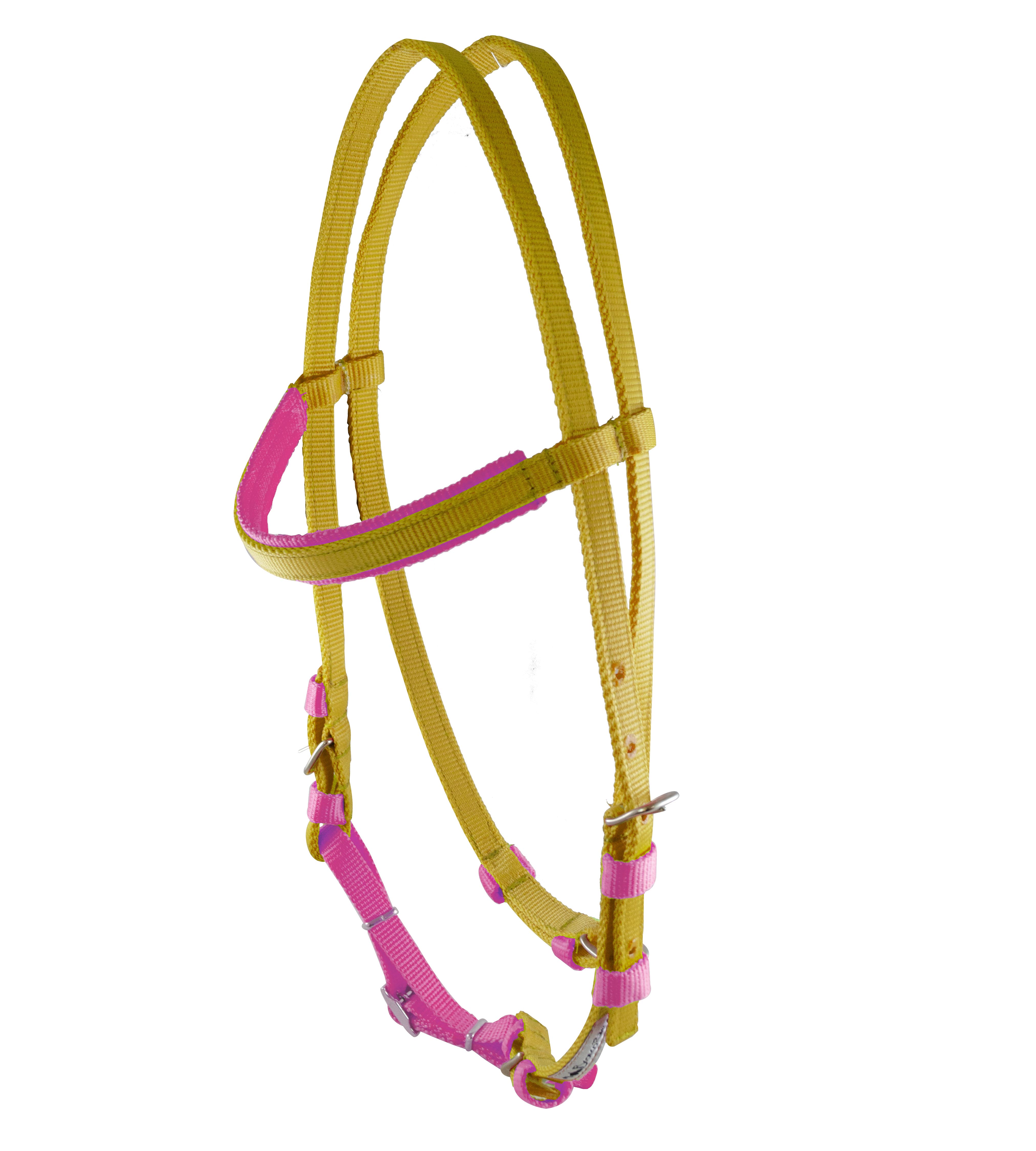 CABEZADA #001 NYLON COMB AMARILLO/ROSA