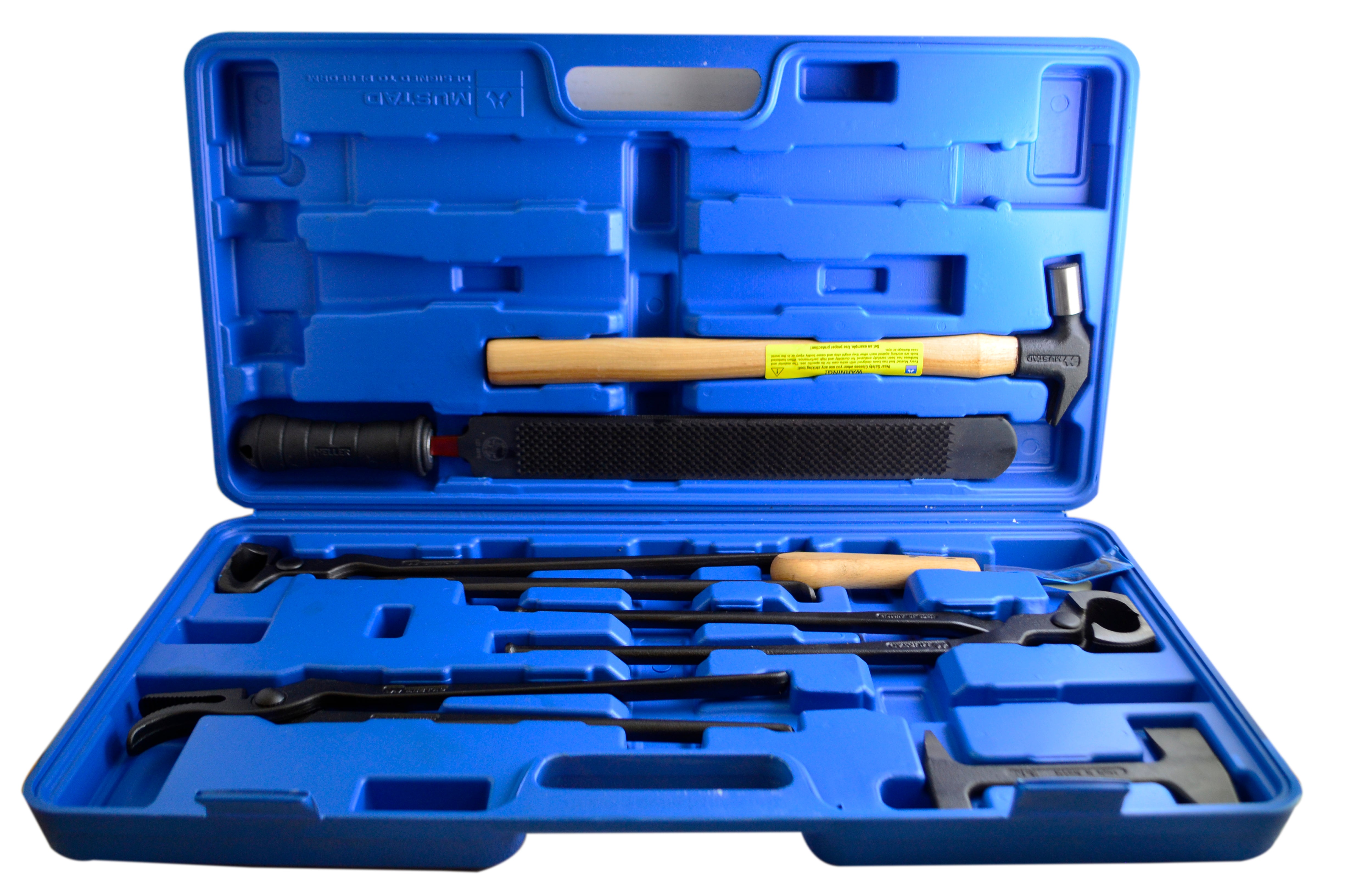 KIT PARA HERRERO MUSTAD 8 HERRAMIENTAS CON CAJA PLASTICO