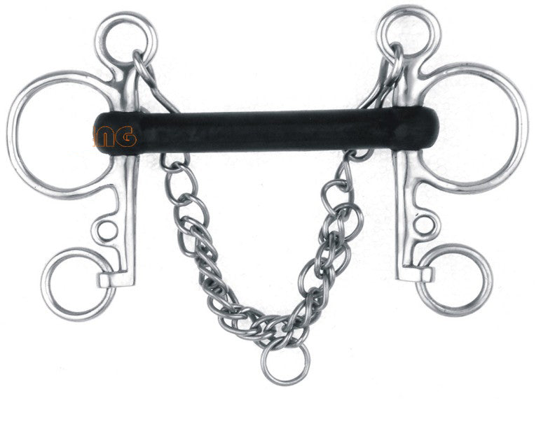 FRENO #2517 TIPO PELHAM DE HULE NEGRO