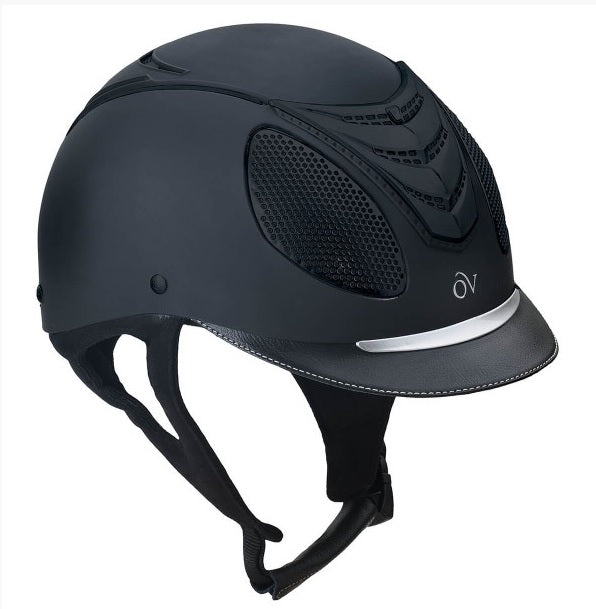 CASCO #470670 MD/GD P/EQUITACION NEGRO ENTRADA DE AIRE PLATEADO AJUSTABLE