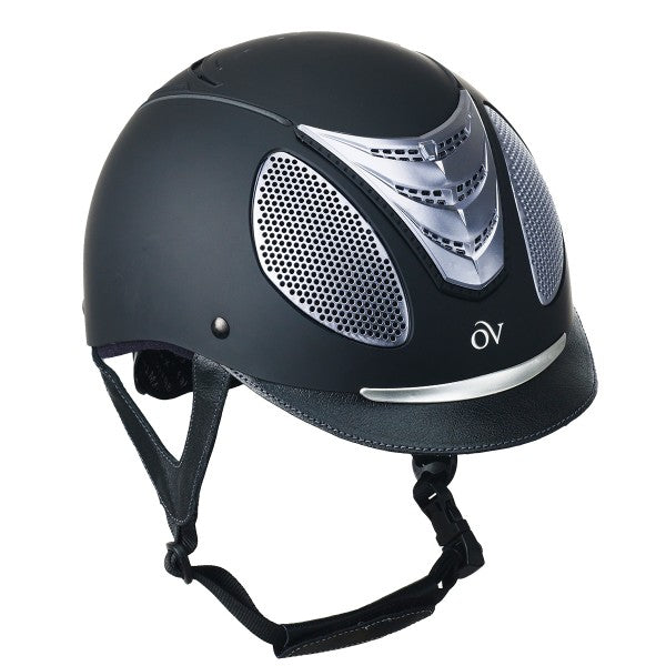 CASCO #470670 P/EQUITACION NEGRO ENTRADA DE AIRE PLATEADA AJUSTABLE