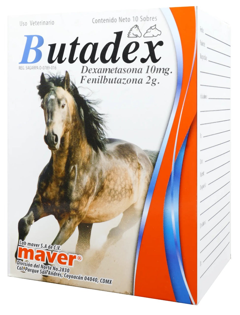BUTADEX SOBRES  CAJA C /10 DE 10 G.