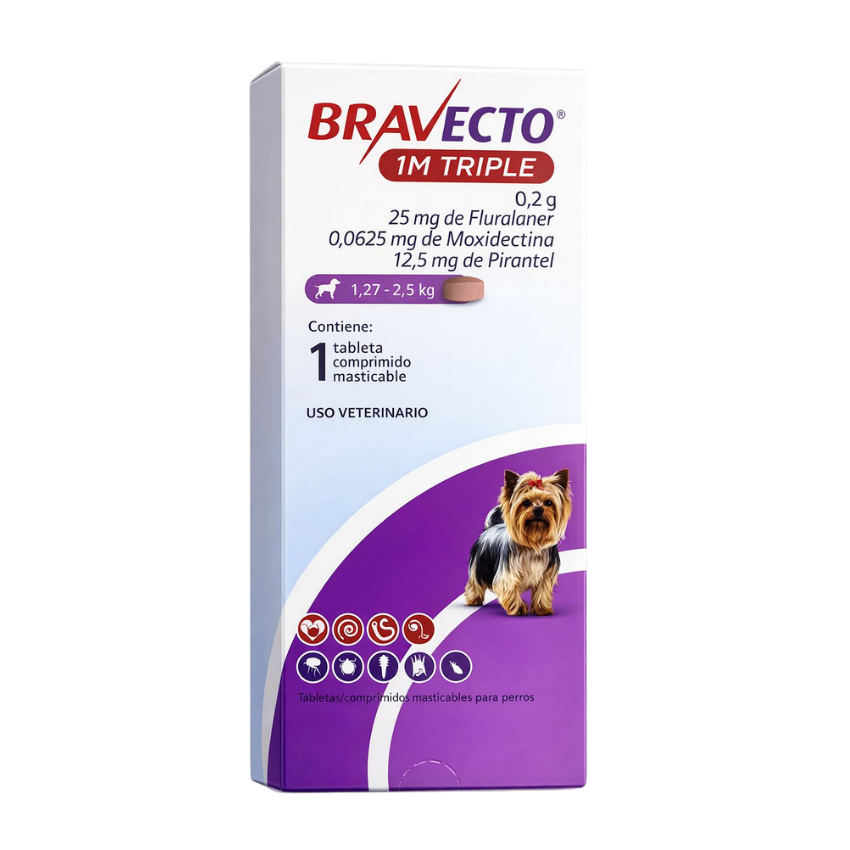 BRAVECTO 1M TRIPLE 25mg 1 TAB